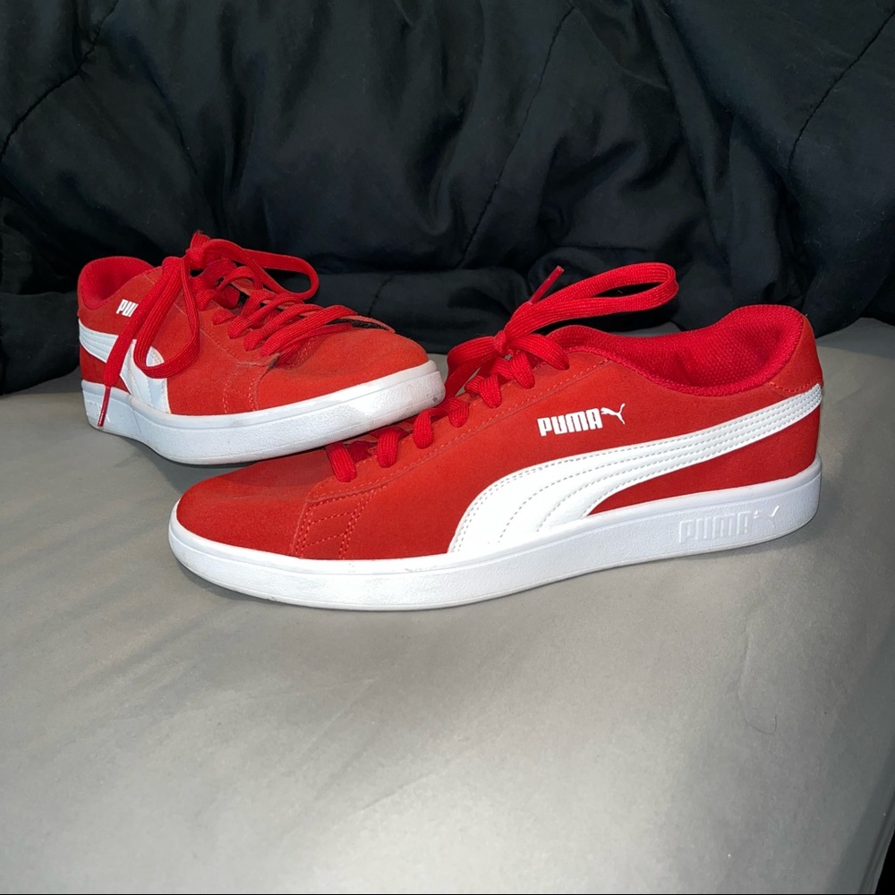 Puma Red Suede Sneakers